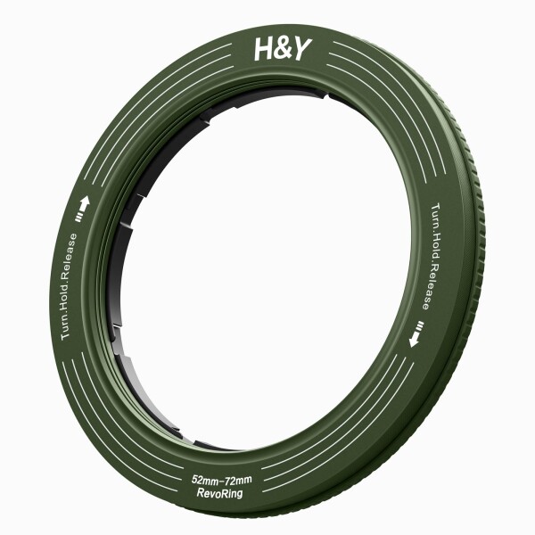 H&amp;Y ステップアップリング REVORING 52-72mm ビンテージグリーン レボリング フィルター径変換アダプター 77mmフィルター用 可変式 RS72-G