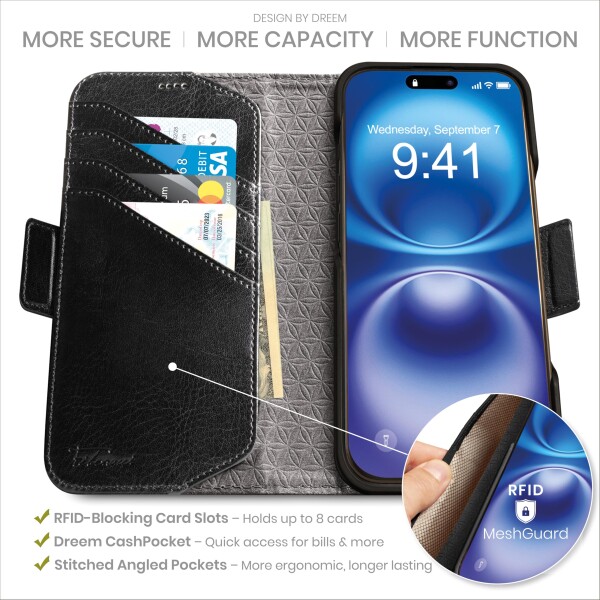 人気商品】高級ヴィーガンレザー製 マグネット着脱式 - 耐衝撃 Max用