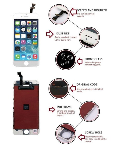Sintron OEM 液晶パネル LCD - For iPhone 5 フロントパネル 白 4インチ スクリーン 修理パーツ 工具セット付属(For iPhone 5, White)_4