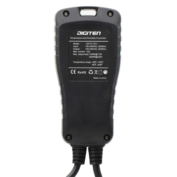 DIGITEN温度および湿度コントローラーDHTC-1011温湿度コントローラー 爬虫類テラリウムキノコ温室自作発酵用の配線済みデュアルステージアウトレットデジタルサーモスタット湿度計_2