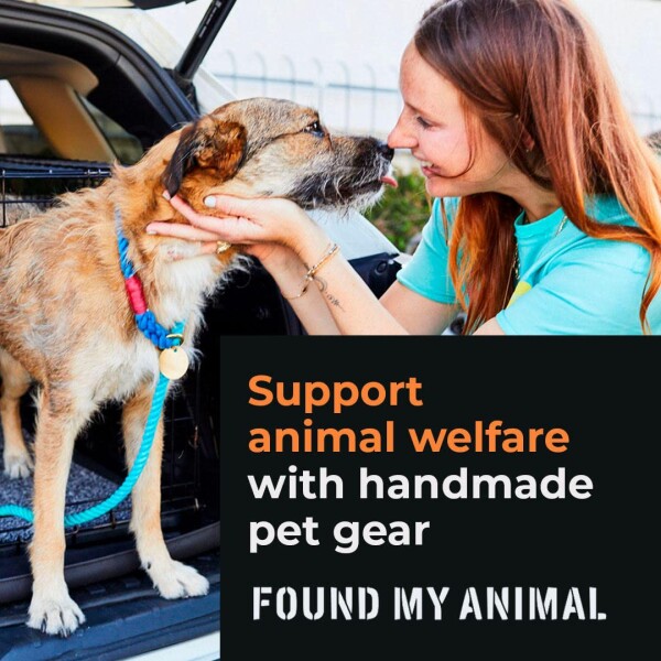 Found My Animal - アバコオンブルコットンロープ犬用リード、(小) - 高耐久犬用トレーニングリード - 調節可能な真鍮のロック可能なカラビナ - 手作りの編み込み犬用リードロープ - 米国製_1