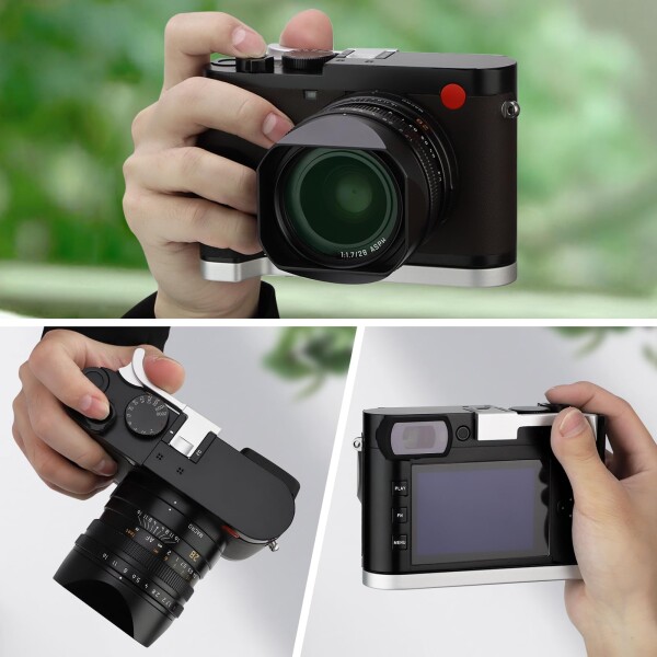 Haoge Metal Thumbs Up Hand Grip ライカ Q2 カメラ THB-QS シルバー ホットシュー サムアップレスト_4