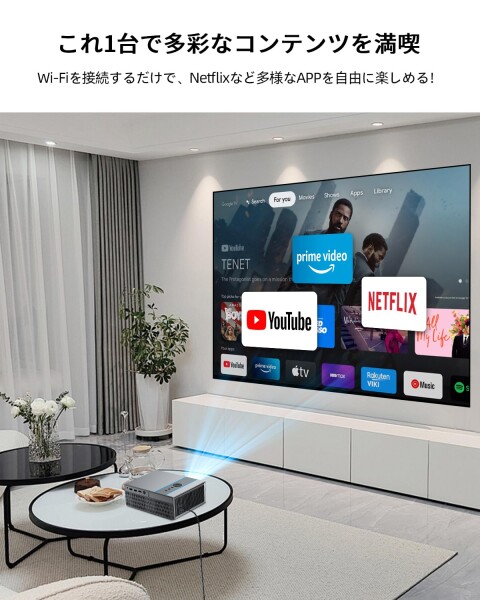 4Kプロジェクター 家庭用?ビジネス両用 1000ASNI DoIby対応 Android TV