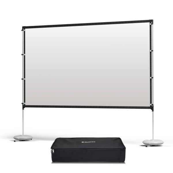 BladeCine プロジェクタースクリーン スタンド付き 100インチ 自立式 屋外/屋内兼用 ポータブル 4K対応 両面投影可能 16:9 ホームシアター用 収納バッグ付き (120インチ)