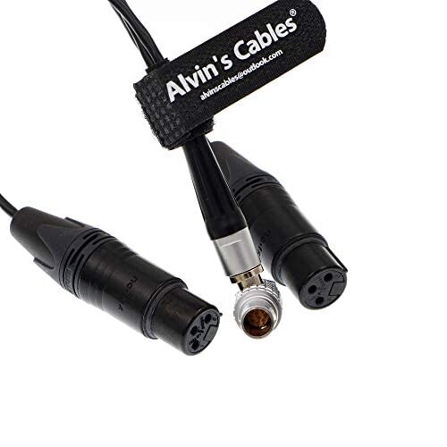 Alvin's Cables for Atomos Shogun Monitor Recorder 用の XLR Breakout Audio Input 入力 ケーブル 直角 10 pin to デュアル XLR 3 pin メス_4