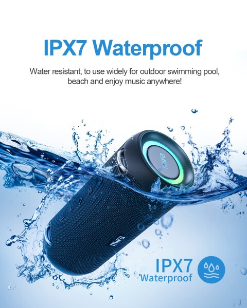 MIFA A90 Bluetoothスピーカー IPX7防水 60W大音量 ワイヤレスステレオ対応 RGB LEDライト 30時間連続再生 Micro SDカード対応 TWS機能 USB C充電 保護ケース・ポータブルストラップ付き_1