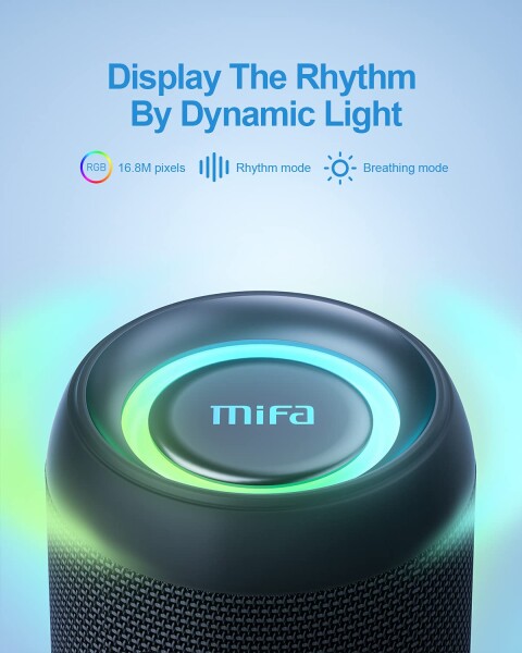 MIFA A90 Bluetoothスピーカー IPX7防水 60W大音量 ワイヤレスステレオ対応 RGB LEDライト 30時間連続再生 Micro SDカード対応 TWS機能 USB C充電 保護ケース・ポータブルストラップ付き_3