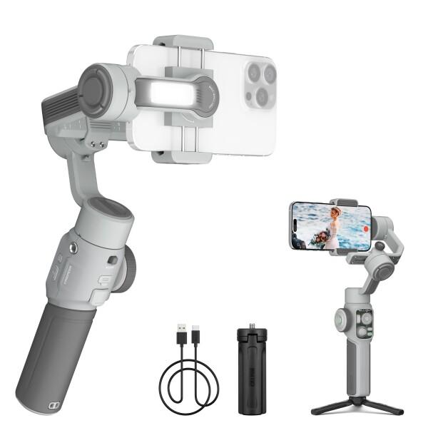 (公式) ZHIYUN CINEPEER SMOOTH 5E スマホジンバル, 内蔵フィルライト, 三脚, 3軸スマートフォンジンバル, ジェスチャーコントロール, スマート編集, 最大積載量 300g(Standard)