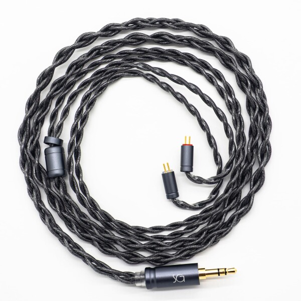 SoundsGood Anthracite アンスラサイト ハンドメイド リケーブル グラフェン コーティング 高純度 単結晶銅 OCC イヤホン アップグレード ケーブル 交換ケーブル (FLAT 2Pin-3.5mm)
