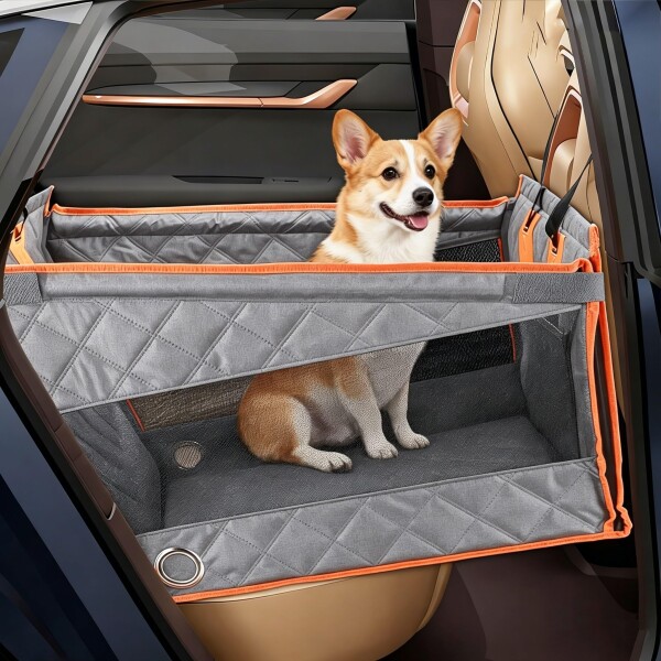 NICEUS ペットドライブシート ペットドライブボックス 犬 ドライブボックス 折りたたみ式 大型犬・中型犬・小型犬 猫用 半囲い型 飛び出し防止 防水・耐摩耗・滑り止め・汚れ防止 犬 車