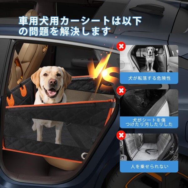 NICEUS ペットドライブシート ペットドライブボックス 犬 ドライブボックス 折りたたみ式 大型犬・中型犬・小型犬 猫用 半囲い型 飛び出し防止 防水・耐摩耗・滑り止め・汚れ防止 犬 車_1