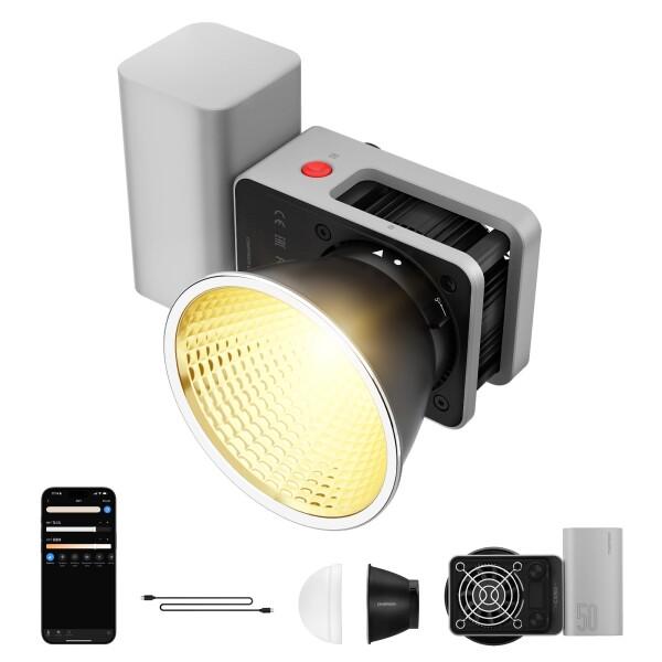 (公式旗艦店) ZHIYUN CINEPEER CX50 ビデオライト, 4500mAh, PD/DC給電, APP制御, 50W カメラ ライト Led, 軽量 静音, ツートン COB 撮影用ライト 手持ち 2700-6500K/CRI?95/TLCI?96/13 効果, 屋外撮影/スタジオ