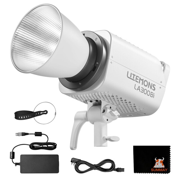 Godox Litemons LA300BI 330W RGB LEDビデオライト、CRI 95+ TLCI 94+ 、NFCアプリ対応、スタジオ撮影プロライブポートレート写真用BowensスタンドAPPコントロール