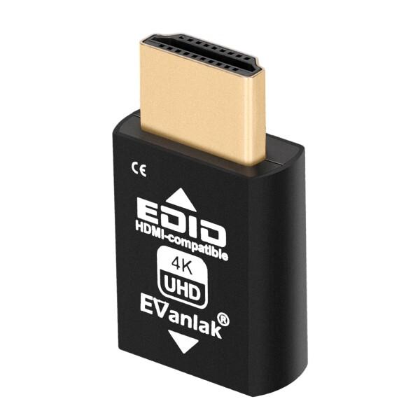 Mini HDMI EDIDエミュレーターパススルー - 1080p~4K@60Hz | コンパクトデザイン | HDMIスイッチ、エクステンダー、AVレシーバー、ビデオスプリッターをサポート 3840x2160@60Hz-6個。_1