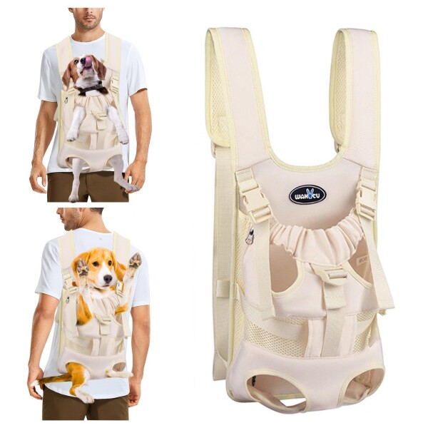 VanderHOME 犬 抱っこ紐 キャリーバッグ ペットキャリー 猫 スリング ペット用 ペットバッグ 抱っこバッグ ストライプ 飛び出し防止 おんぶひも 両手解放 快適 2WAY メッシュ 小型犬/猫兼用
