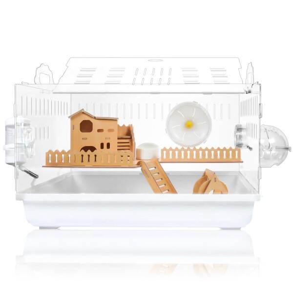 RoBeKaU 中大型ハムスター臥せ篭 臥せ篭 hamster cage 澄み切った度高 洗い濯ぎし分かりやすい 持っていく 通気穴少からず 多頭繁殖用 御折り目正しい ハムスター せつ然たる イージーホーム デグー アクリル樹脂 付属品 (白B