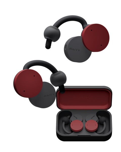 nwm (ヌーム) オープンイヤー型 完全ワイヤレス 耳スピーカー nwm DOTS | 耳をふさがない イヤホン 耳スピ Bluetooth 5.3 NTT sonority バーガンディレッド