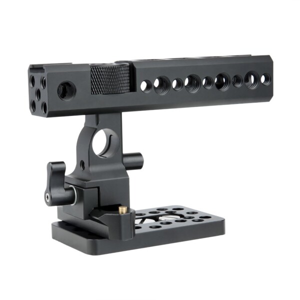 NICEYRIG NATOハンドル トップハンドル NATOレール付き チーズプレート付き 15mmロッドクランプ付き 汎用 撮影 DSLR カメラケージに適用 1/4'' と 3/8''ネジ穴 —170_3