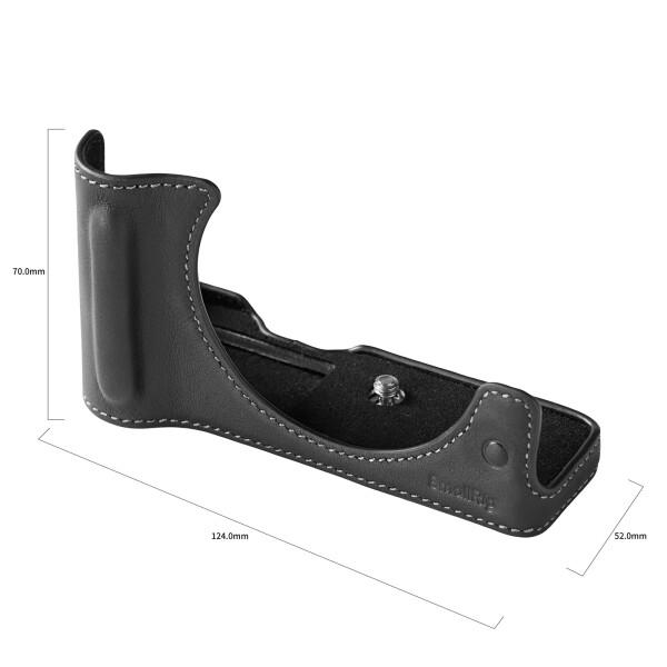 SmallRig Canonに対応R50 V用カメラレザーハーフケースキット ハーフレザーケースと編み込みリストストラップ付き、本革素材、持ち運びやすく保護力 （ブラック） 5433_1