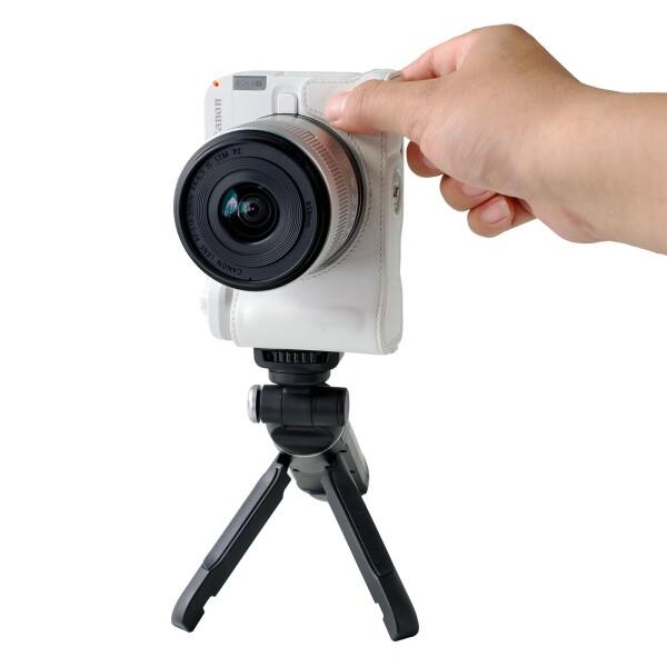 SmallRig Canonに対応R50 V用カメラレザーハーフケースキット ハーフレザーケースと編み込みリストストラップ付き、本革素材、持ち運びやすく保護力 （ブラック） 5433_4