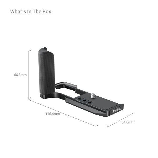 SmallRig R50 V用 L型マウントプレート（ハンドル付き） Canonに対応（ブラック） Arca対応クイックリリースプレート 軽量リブ付きサイドハンドル コールドシューマウント 1/4インチ-20ネジ穴_2