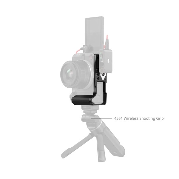 SmallRig R50 V用 L型マウントプレート（ハンドル付き） Canonに対応（ブラック） Arca対応クイックリリースプレート 軽量リブ付きサイドハンドル コールドシューマウント 1/4インチ-20ネジ穴_5
