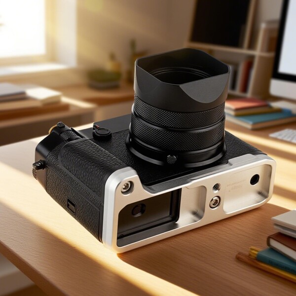 Haoge ハンドル ハンドグリップ 富士フイルム GFX100RF カメラボディ用 L字型グリップブラケット シルバーボトム クイックリリースプレート_2