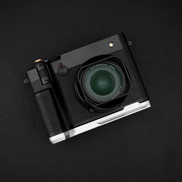 Haoge ハンドル ハンドグリップ 富士フイルム GFX100RF カメラボディ用 L字型グリップブラケット シルバーボトム クイックリリースプレート_8