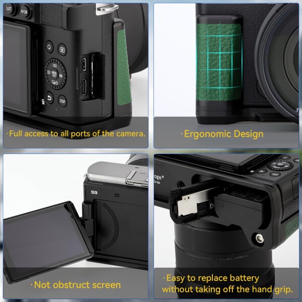 Haoge HG-S9-G ハンドル ハンドグリップ パナソニック LUMIX S9 カメラボディ S9K L字型グリップブラケット グリーン_2