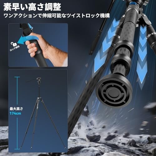 SIRUI ビデオ三脚 ラピッドシステム ツイストロック ワンステップ高さ調整 モジュラー式ビデオ三脚キットSVS60+S3