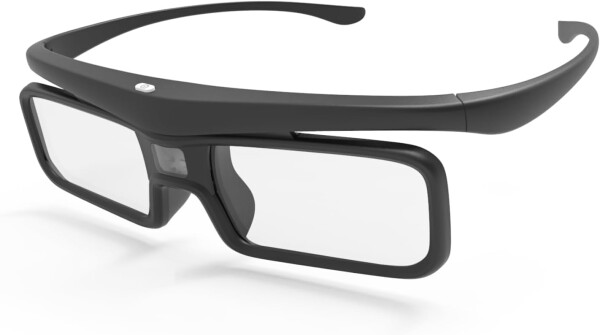 Valerion DLPリンク3Dメガネ、VisionMaster Max/ Pro2/ Pro、StreamMater Puls2/ Pulsおよびその他のDLPリンク3Dプロジェクターと互換性のある充電式アクティブシャッターアイウェア（1パック）