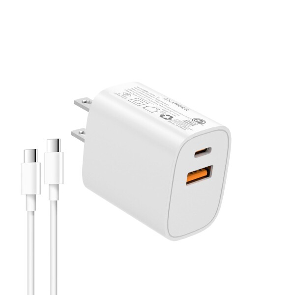USB充電器 PD20W急速充電対応 コンセント式電源アダプター USB-A &amp; Type-C 2ポート搭載 iPhone 16 / 15 / 14 / Android/タブレット各種対応