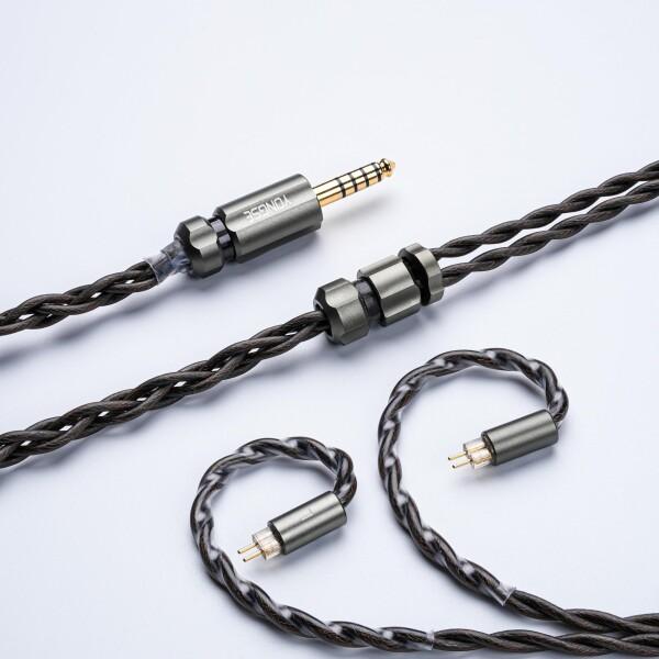 Angelears | Yongse Fujin フラッグシップ・アップグレードケーブル 0.78mm 2pin 4.4mm プラグ グラフェンシールド技術 高純度金属コア（金銀合金/パラジウムメッキ銀/OCC純銀） 低歪トリプルシール