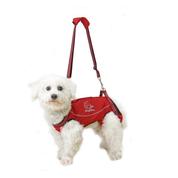 MayChan 歩行補助ハーネス二代目 ペットスリング キャリアー 老犬介護バッグ 犬用バッグ 老犬の介護に 脚の怪我に 足腰の弱くなった老犬に ペット用品 小型犬 中型犬 (5, レッド（アップ