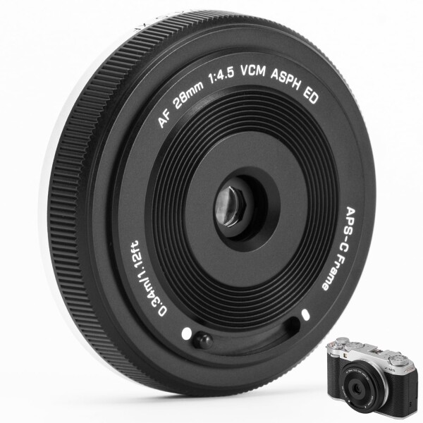 VILTROX 28mm F4.5 X 富士 Xマウントレンズ用、AF 28mm f/4.5 Xマウントパンケーキレンズプライムレンズ、APS-C広角レンズ、Fuji X-T5 X-H2 X-T50 X-M5 X-T30 II X-Pro3 X-S20 X-E4用（ブラック）