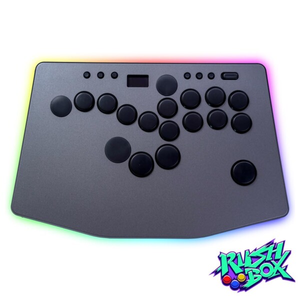 RushboxLite 2 レバーレス アケコン Switch2/PC対応 保証1年 レバーレスコントローラー スト6 2XKO対応 格闘ゲーム 増設ボタン対応 18ボタン 静音 薄型 (RushboxLite 2, 本体のみ)