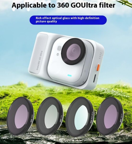 Insta360 Go Ultra 用 フィルター レンズフィルターキット 光学ガラス 高透過率 多層コーティング 防水 傷防止 防塵 耐油 オールラウンドな保護 追加レンズ (CPL+ND8 16 32)_1