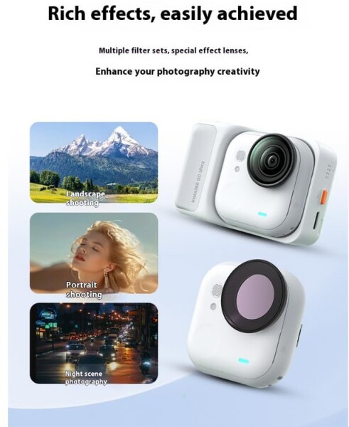 Insta360 Go Ultra 用 フィルター レンズフィルターキット 光学ガラス 高透過率 多層コーティング 防水 傷防止 防塵 耐油 オールラウンドな保護 追加レンズ (CPL+ND8 16 32)_5