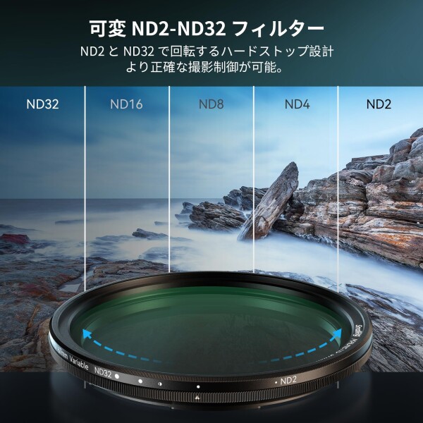 SmallRig 吸着調整式減光フィルター ND2-ND32 (1-5ストップ) 67mm スマートフォンカメラレンズ 4581_4