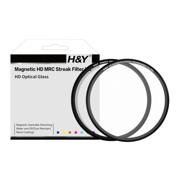 H&amp;Y ストリークフィルター 49mm マグネティック ストリークトランスペアレント フィルターキット マグネット式 ライン状フレア効果 薄枠 帯電防止 防汚 撥水 防傷 MS-T49