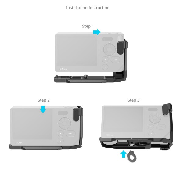 SmallRig シグマ BF用 L字型マウントプレート ハンドル付き マウントプレート Arca対応クイックリリースプレート内蔵 1/4''-20ネジ エルゴノミックハンドグリップ＆サムグリップ（ブラック）_2