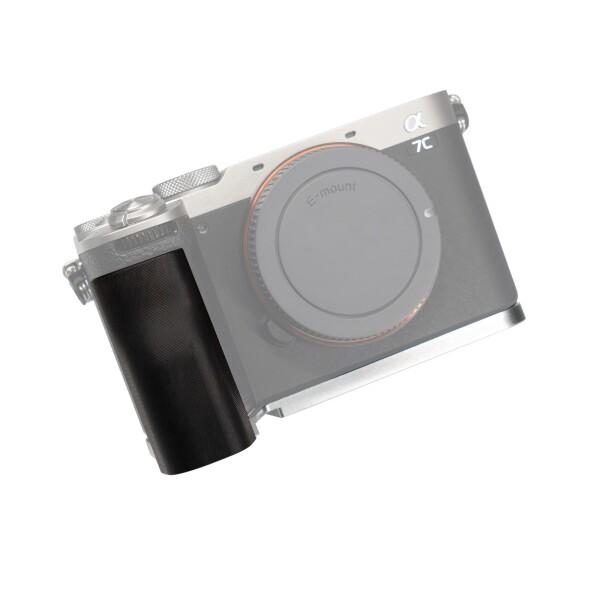 SIUTATDSH カメラグリップ 対応 sony ソニー A7C2 a7c ii A7C Mark 2 カメラ専用 L型クイックリリースプレート、実木製ハンドル、三脚設置でき (黒檀銀板)