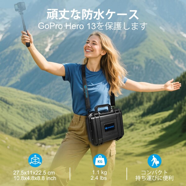 Lekufee Gopro Hero 13防水ハードケース Gopro Hero 12/Hero 11/Hero 10/Hero 9/Hero 8/Gopro Media Mod/Volta/Creator Edition/アクションカメラおよびその他のアクセサリーに対応 (ケースのみ)_3