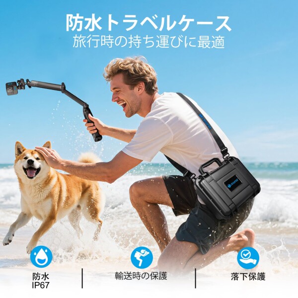 Lekufee Gopro Hero 13防水ハードケース Gopro Hero 12/Hero 11/Hero 10/Hero 9/Hero 8/Gopro Media Mod/Volta/Creator Edition/アクションカメラおよびその他のアクセサリーに対応 (ケースのみ)_4