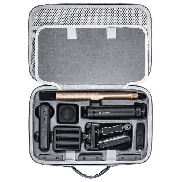 Insta360 X4 対応 収納ケース PU アクセサリー 保護 ケース 防水ポータブルトラベルバッグ 大容量 全面保護型 防塵 携帯に便利 (セット 収納ケース)