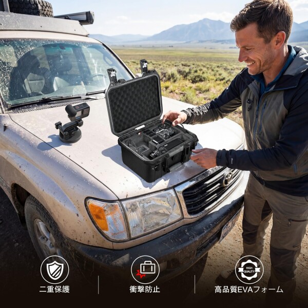 Lekufee Gopro Hero 12 防水ハードケース - Gopro Hero 13,Gopro Hero 12,Hero 11,Hero 10,Hero 9,Hero 8/Gopro Volta/Media Mod/Creator Edition/防水アクションカメラおよびアクセサリーに対応（ケースのみ）（ショルダー_7
