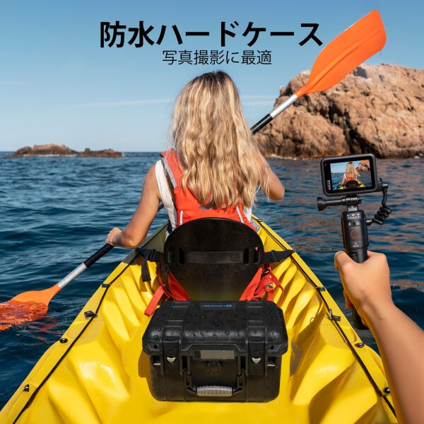 Lekufee Gopro Hero 12 防水ハードケース - Gopro Hero 13,Gopro Hero 12,Hero 11,Hero 10,Hero 9,Hero 8/Gopro Volta/Media Mod/Creator Edition/防水アクションカメラおよびアクセサリーに対応（ケースのみ）（ショルダー_8