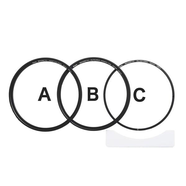 (Kase) マグネティックフィルターアダプター 82mm (3点セット A+B+C)