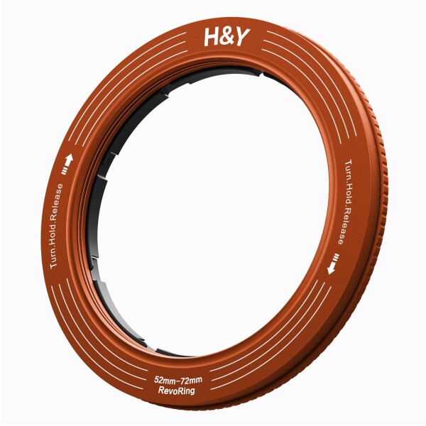 H&amp;Y ステップアップリング REVORING 52-72mm コーラルオレンジ レボリング フィルター径変換アダプター 77mmフィルター用 可変式 RS72-O