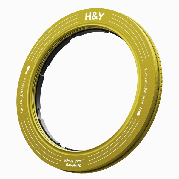 H&amp;Y ステップアップリング REVORING 52-72mm シャンパンイエロー レボリング フィルター径変換アダプター 77mmフィルター用 可変式 RS72-Y